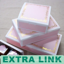 Low Price Good Quality Classic Foil Stamping Pink Square Food Packaging Box